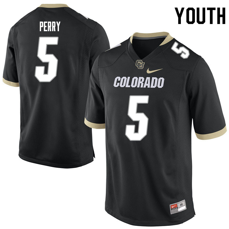 Youth #5 Mark Perry Colorado Buffaloes College Football Jerseys Sale-Black - Click Image to Close